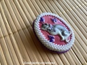 Broche chat rose ou blanche
