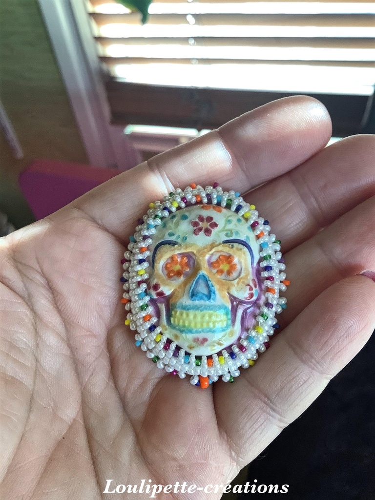 Broche tête de mort mexicaine "Calavera mexicana"