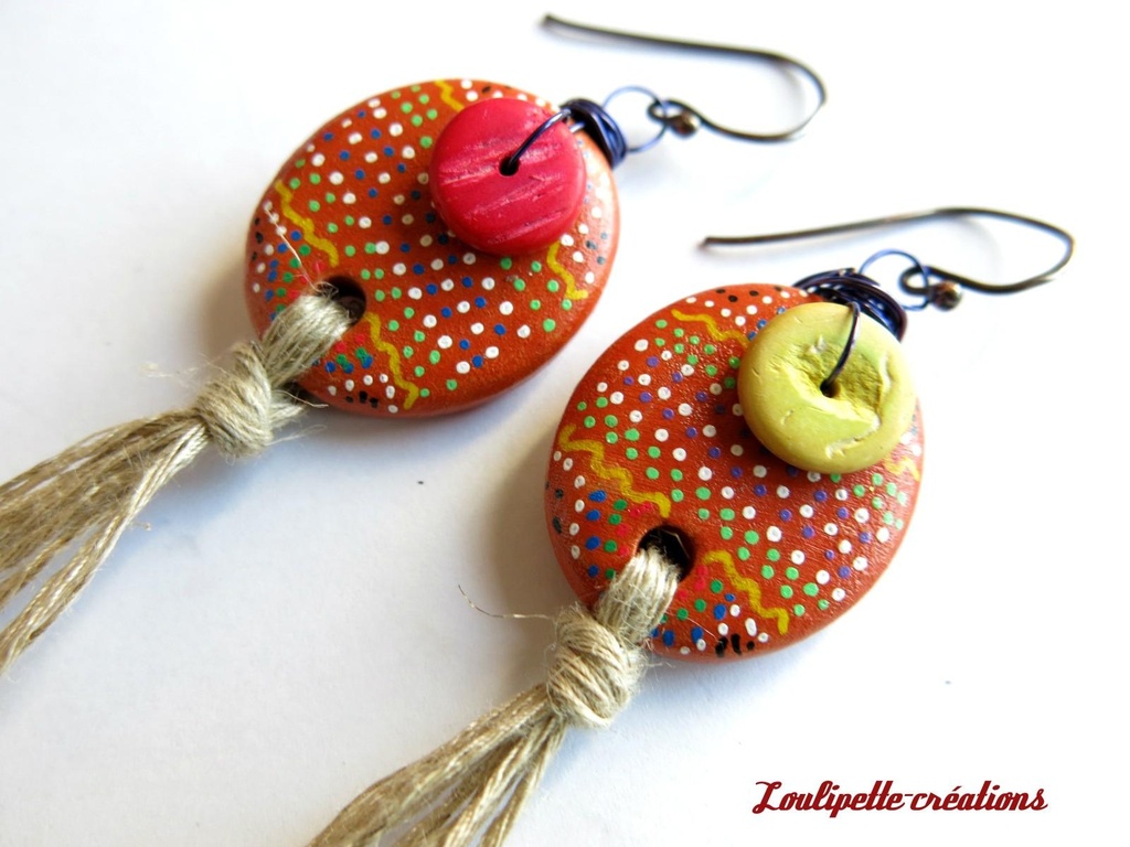 Boucles d'oreilles"Un tour en Afrique"